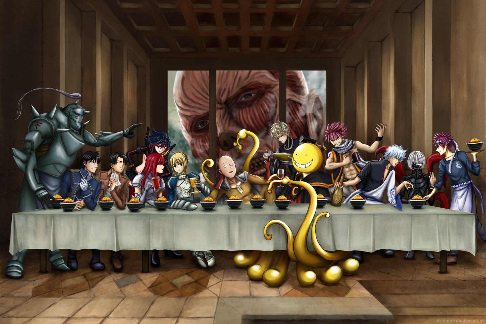 Anime The Last Supper wallpaper Crossover Alphonse Elric Assassination Classroom 2k