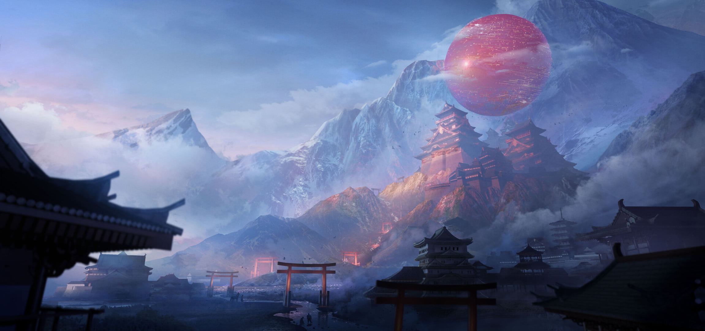 Fantasy Oriental Japan Landscape Mountain 2k
