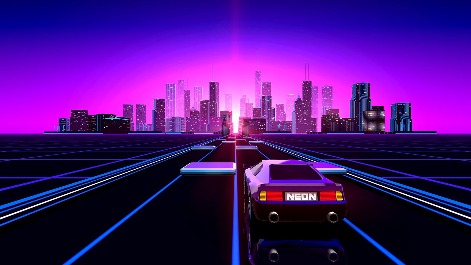 digital art artwork illustration neon lights 2k