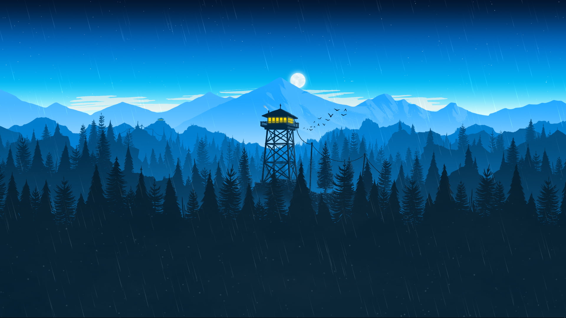 Firewatch video game art minimalism simple 31 2k