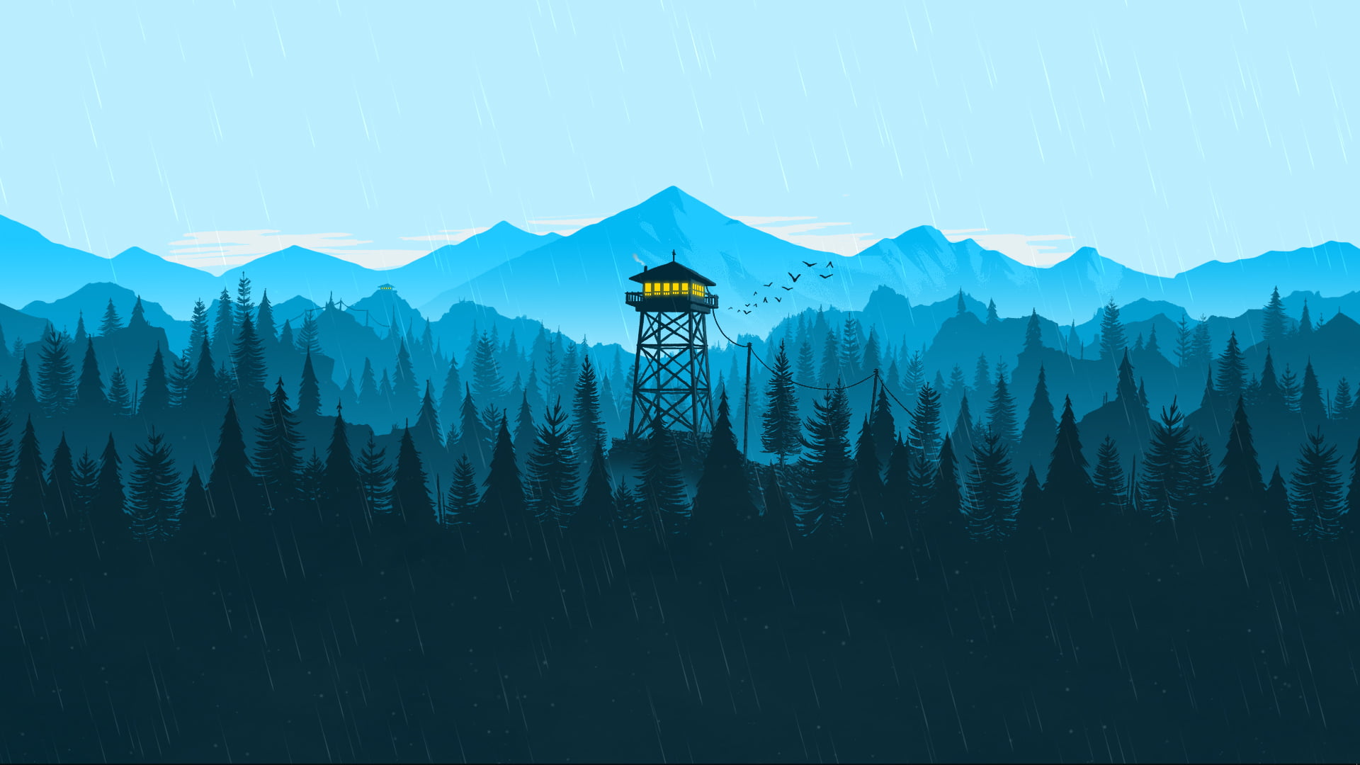 Firewatch video game art minimalism simple 2k