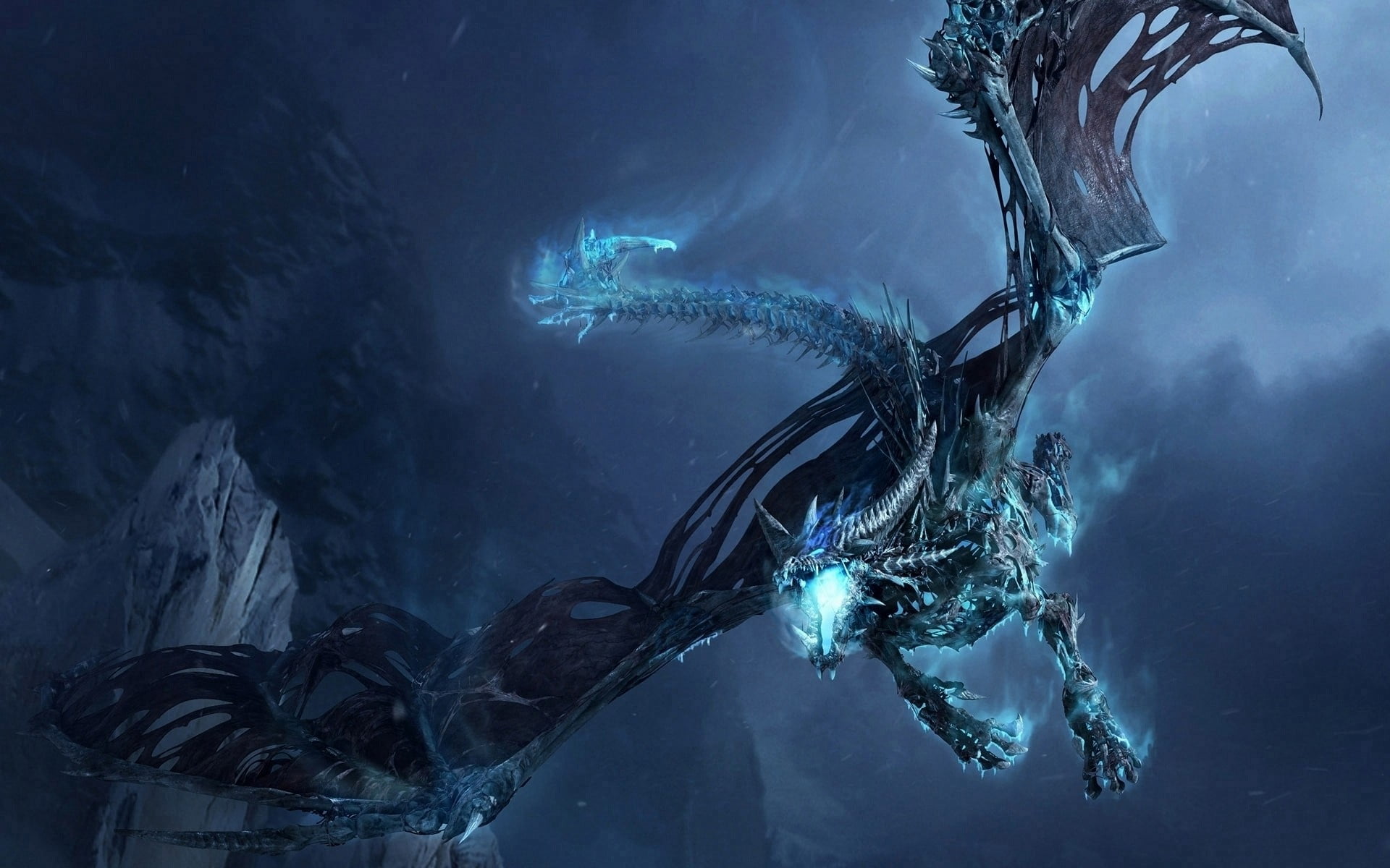 dragon digital wallpaper World of Warcraft Wrath the Lich King 2k