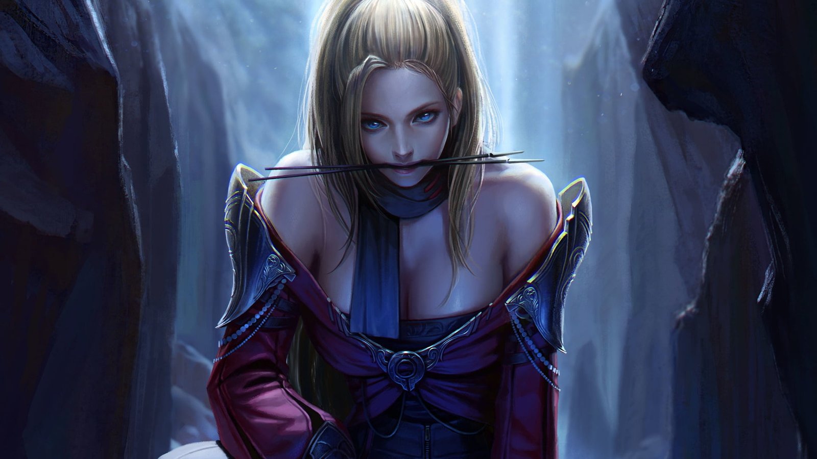 female anime character digital wallpaper art archer 2k