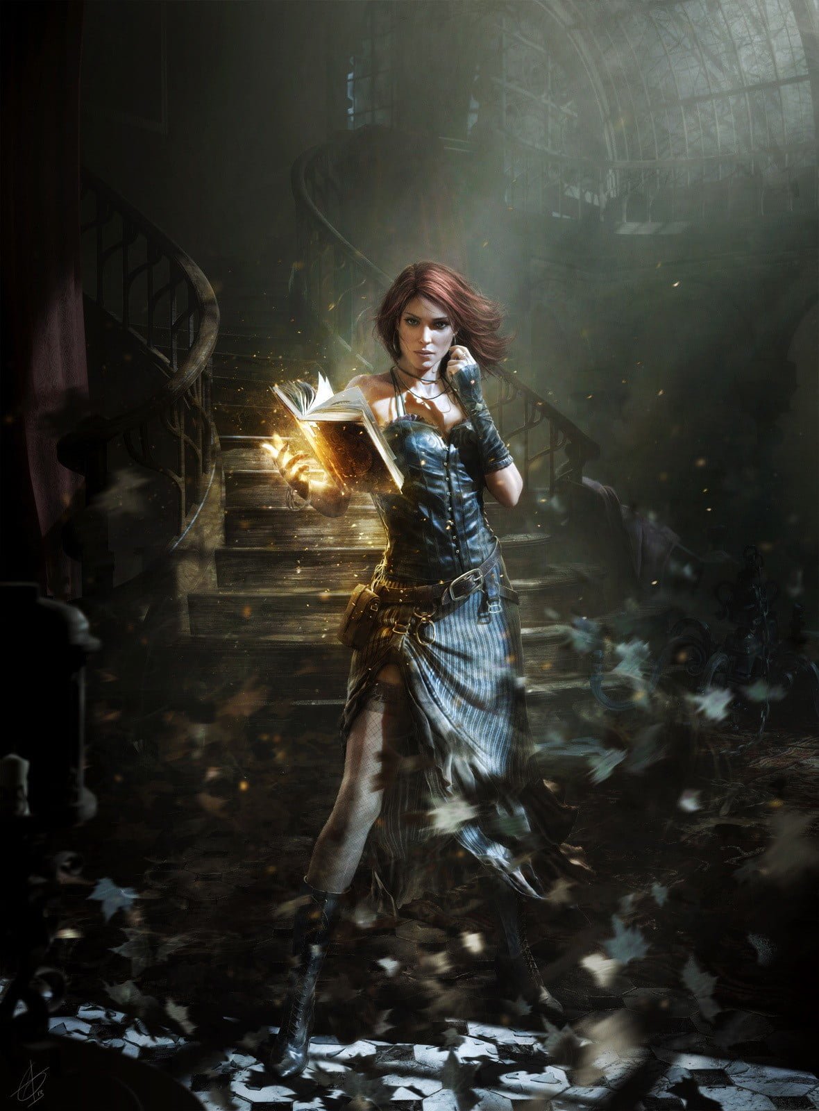 female anime character illustration witch video games Triss Merigold