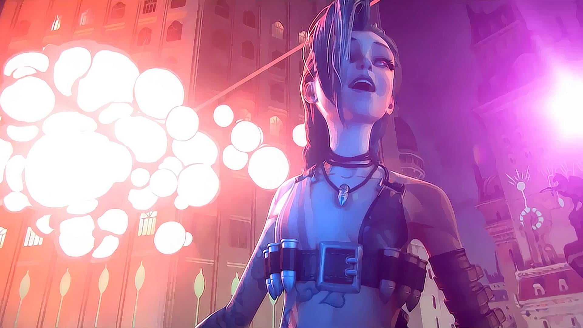 girl anime character illustration League of Legends Jinx 2k