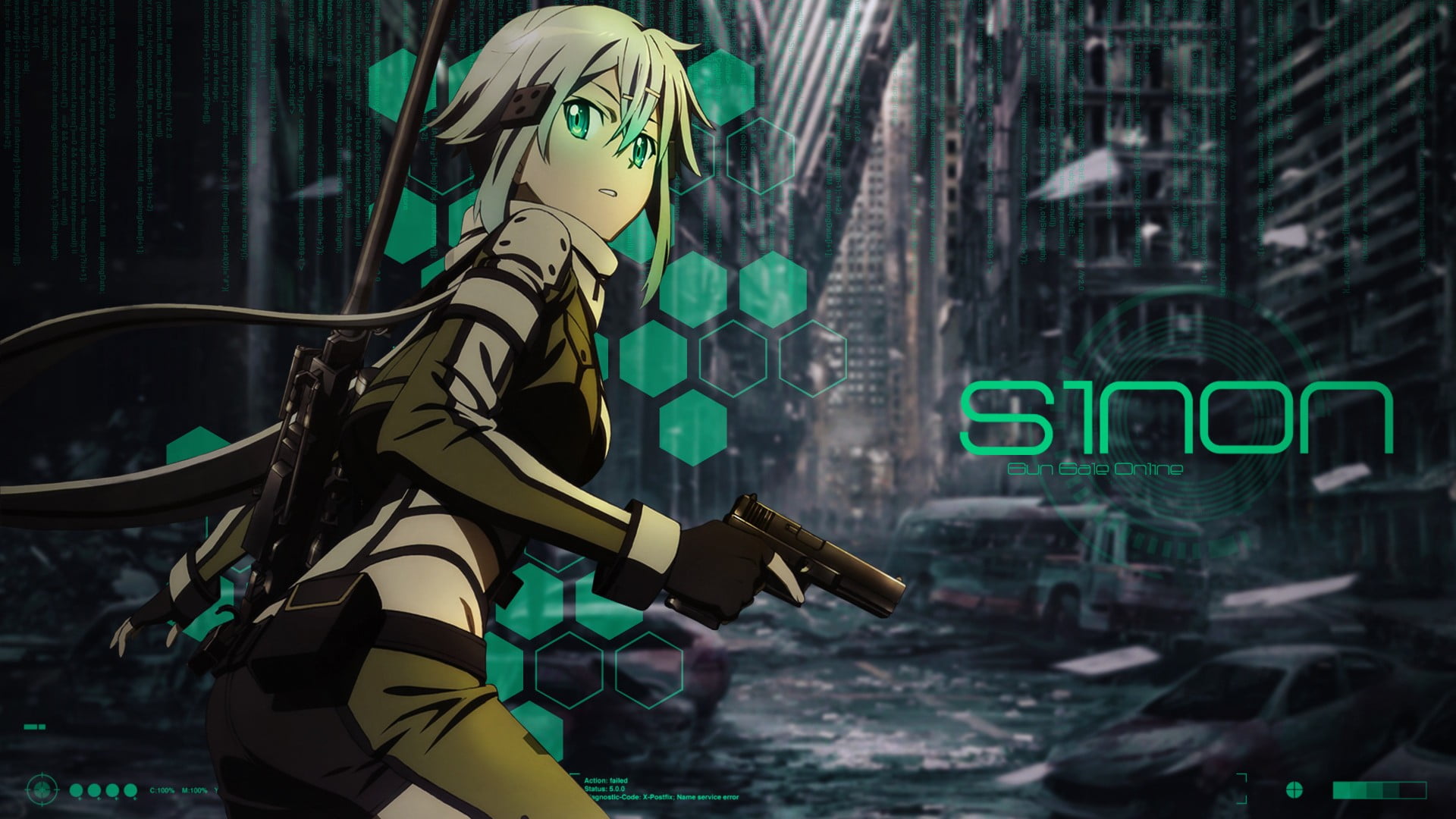 Sinon anime digital wallpaper Sword Art Online 2k