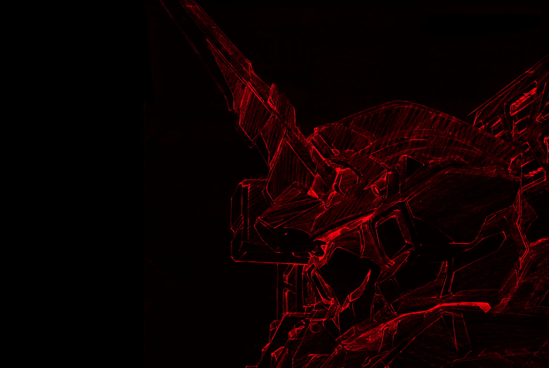 red and black wallpaper Gundam anime Mobile Suit Unicorn 2k