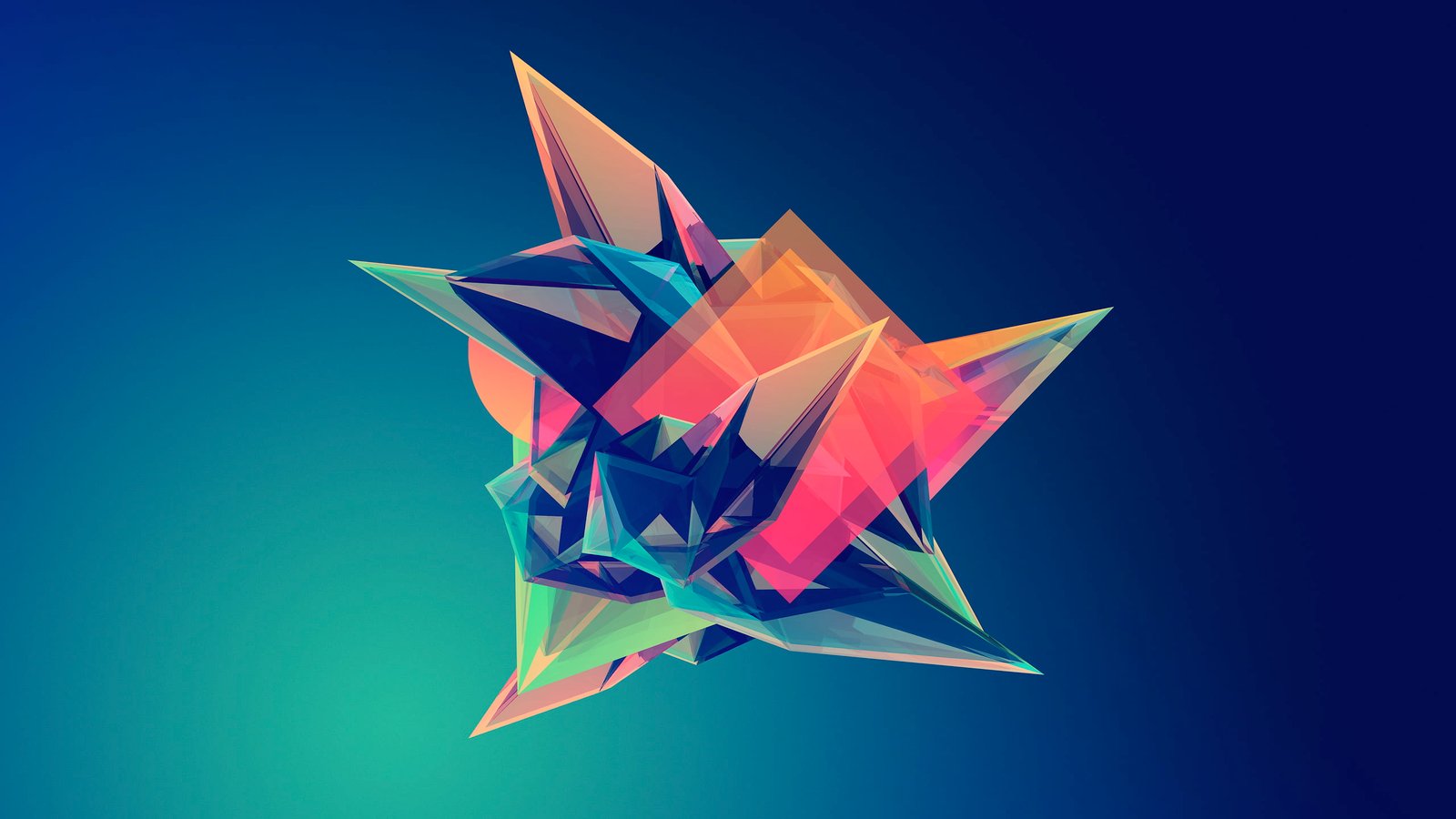 red and blue quarts digital wallpaper green orange abstract illustration 2k