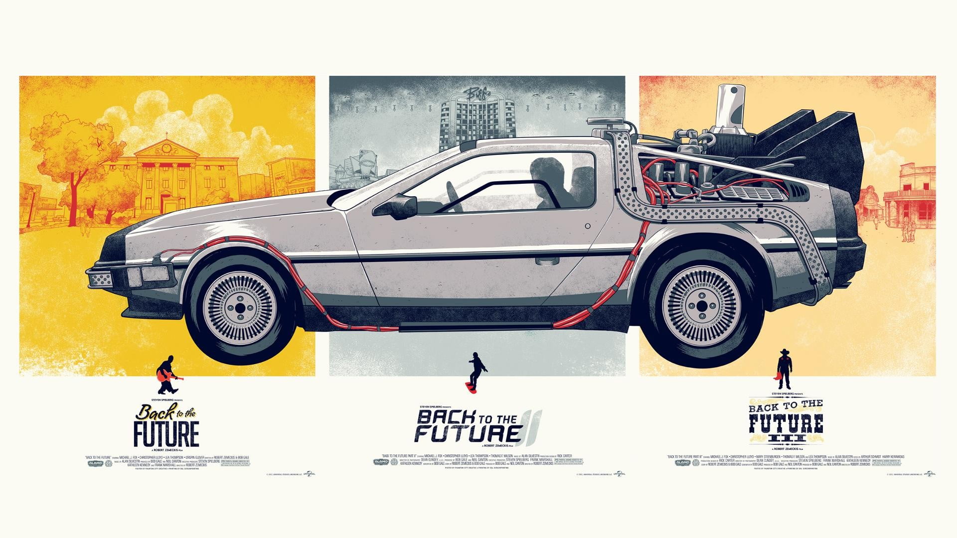 Back to the Future car wallpaper DeLorean mode of transportation 2k