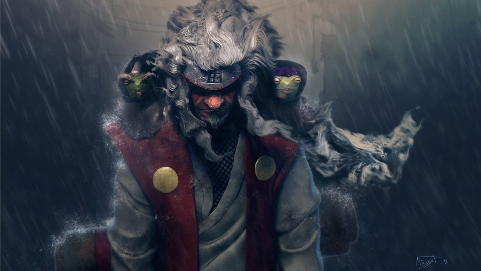 Sage Mode Jiraiya from Naruto Shippuden illustration wallpaper 2k