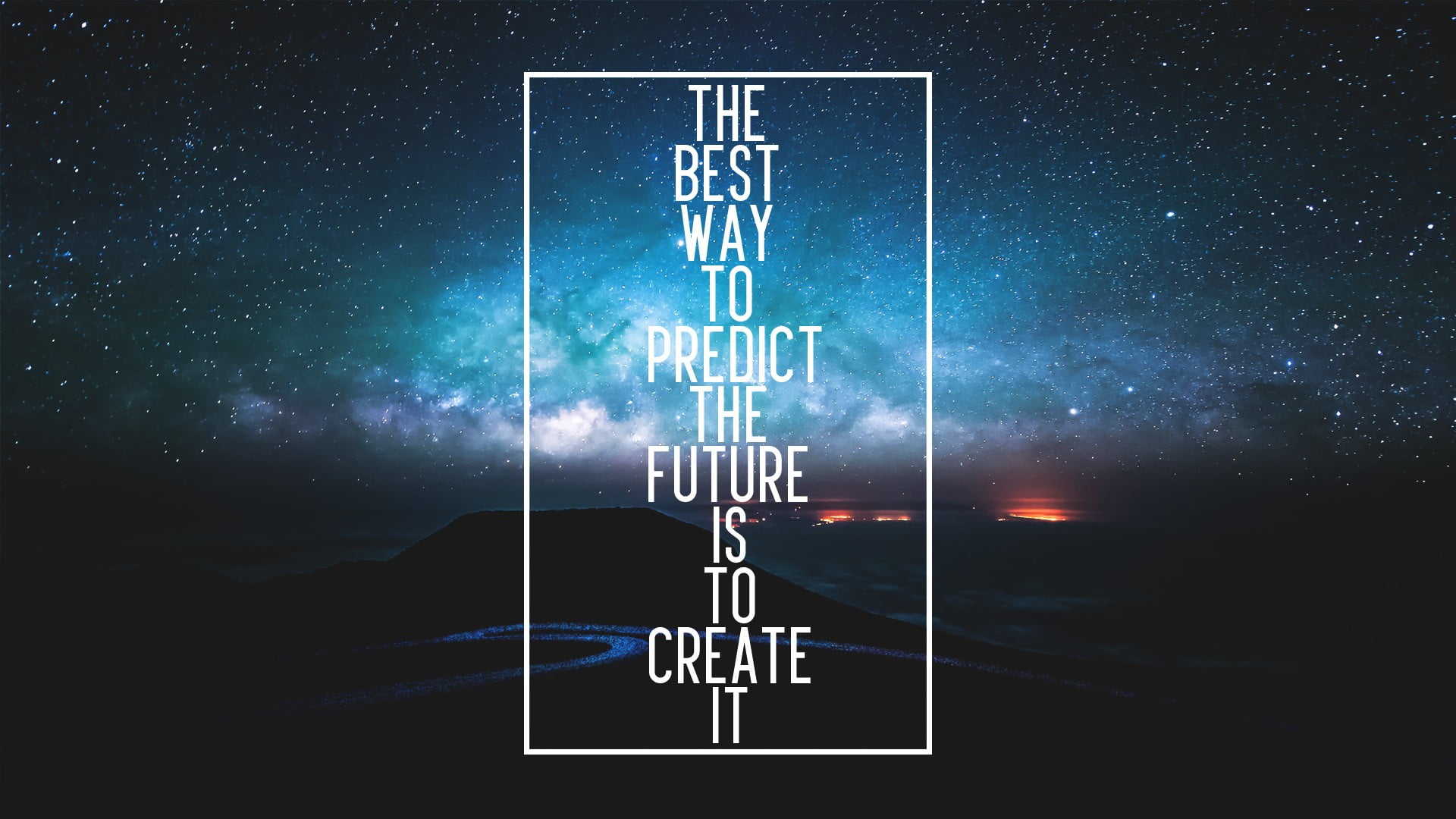 the best way to predict future is create it quote digital art 2k