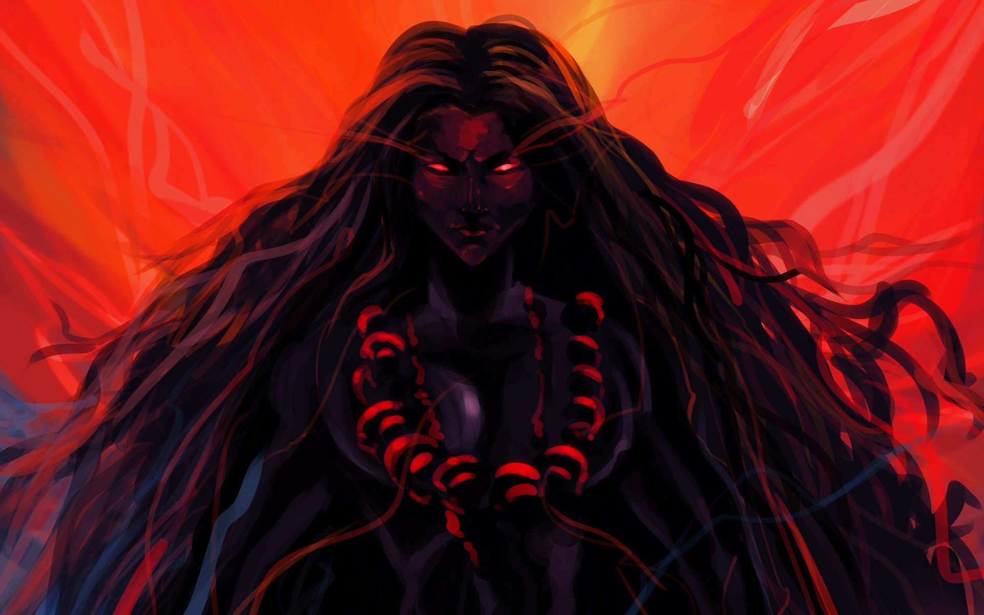 The Dark Mother Goddess Kali anime character wallpaper Durga 2k
