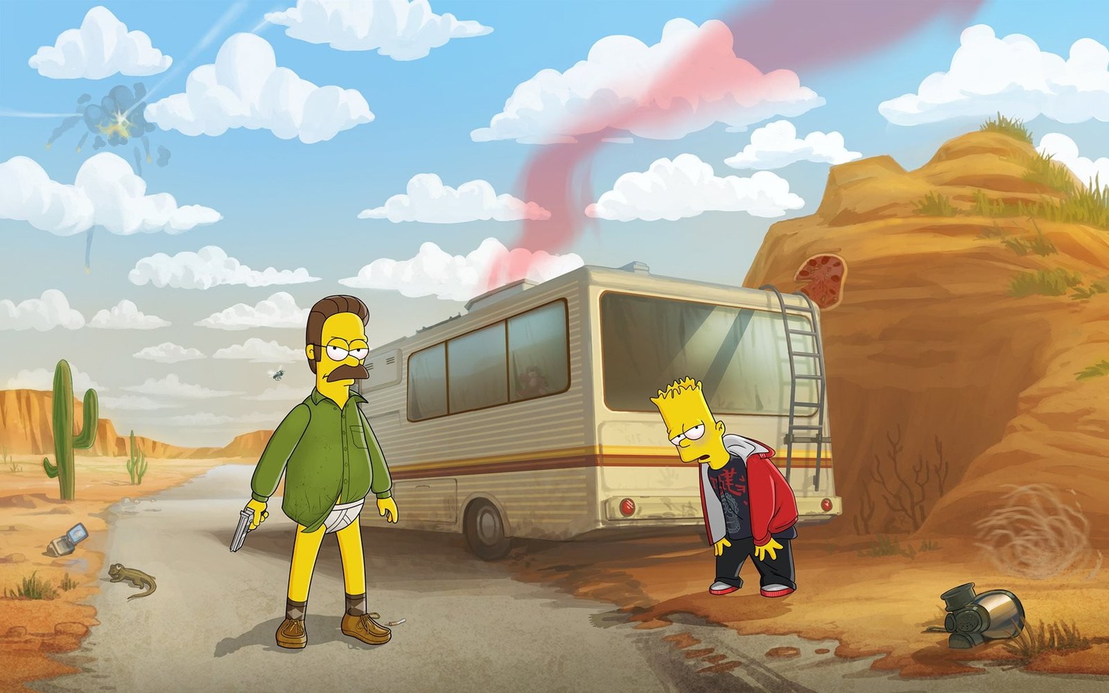 The Simpsons Bart Simpson breaking bad humor Ned Flanders 2k