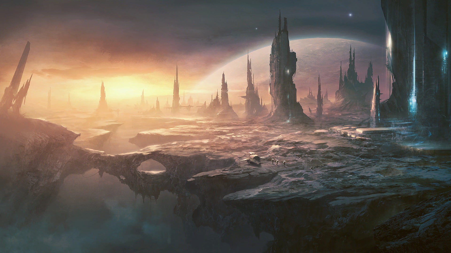 sci fi alien planet wallpaper stellaris world nature 2k
