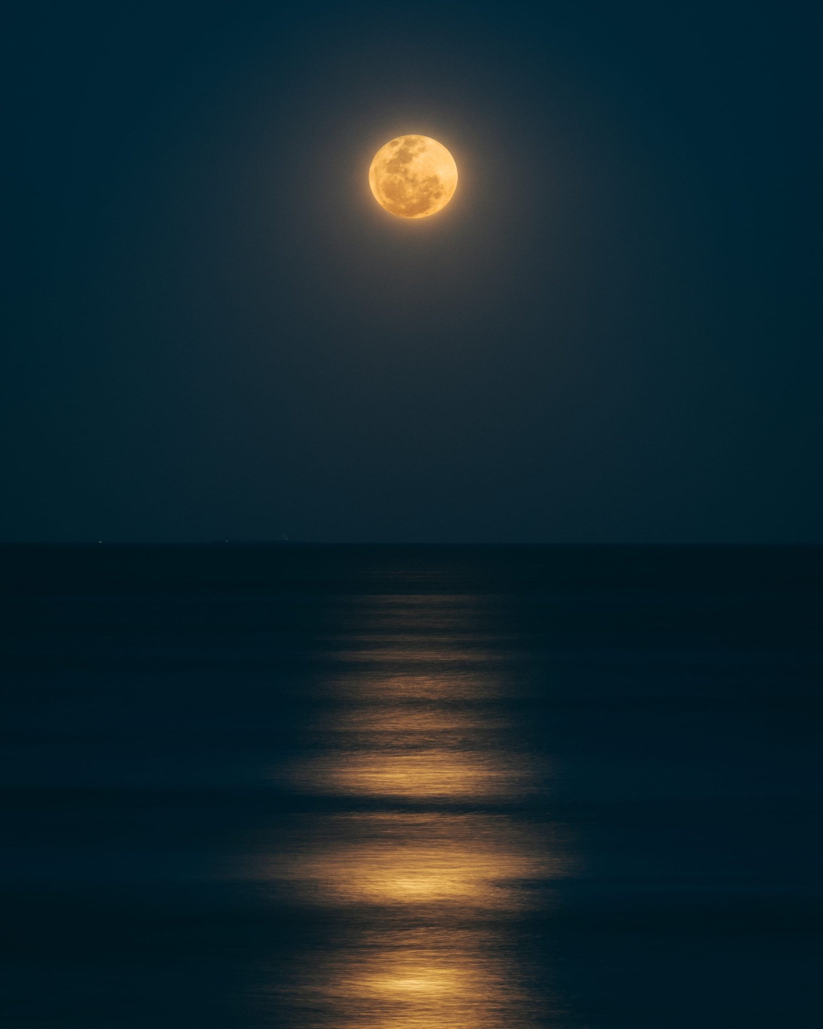 sea under full moon moonlight dark sky water reflection outdoor 2k