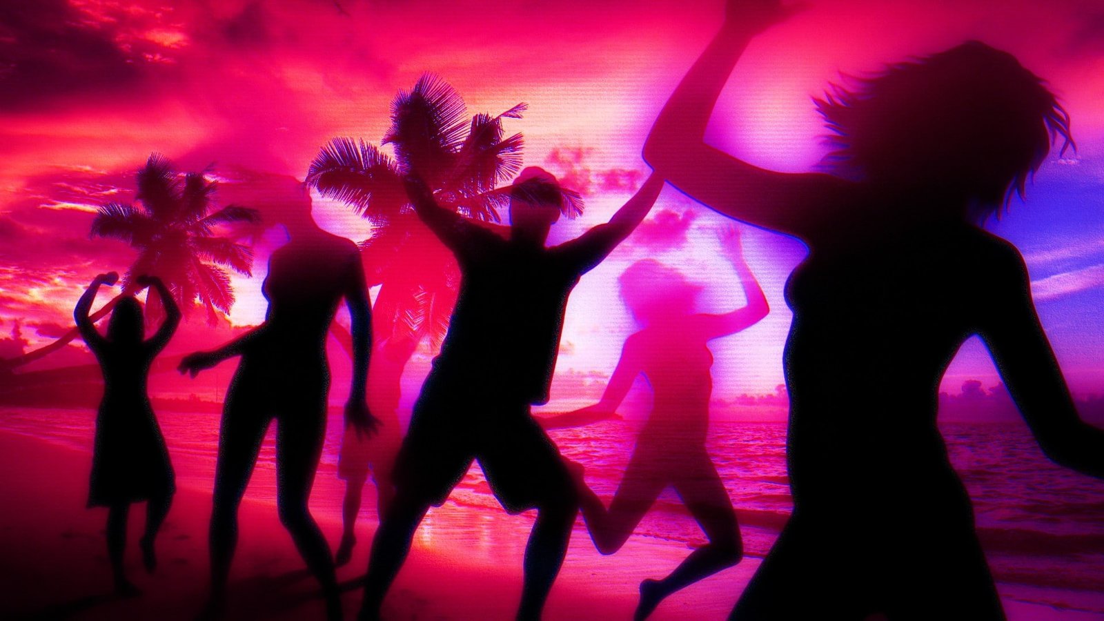 beach party dancing night group of people event nightlife 2k