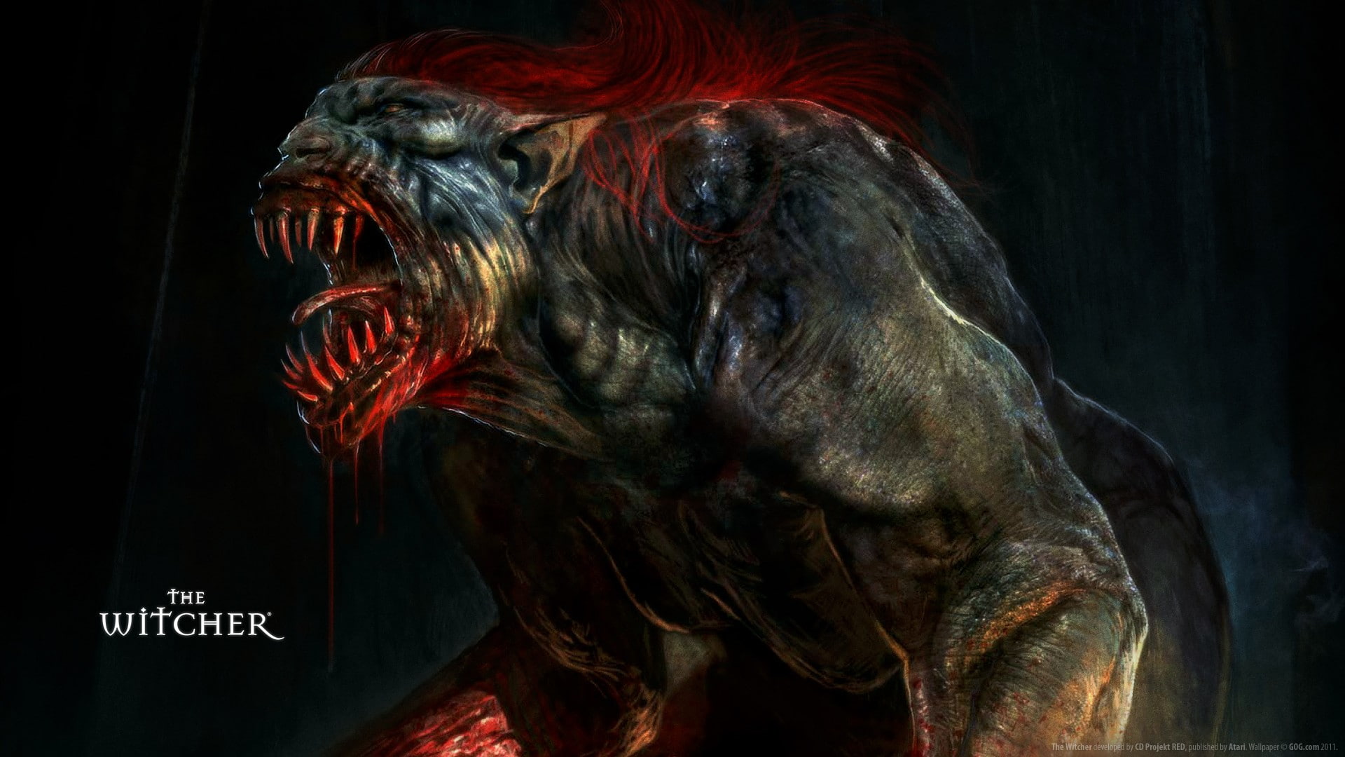 the witcher mammal indoors black background close up no people 2k