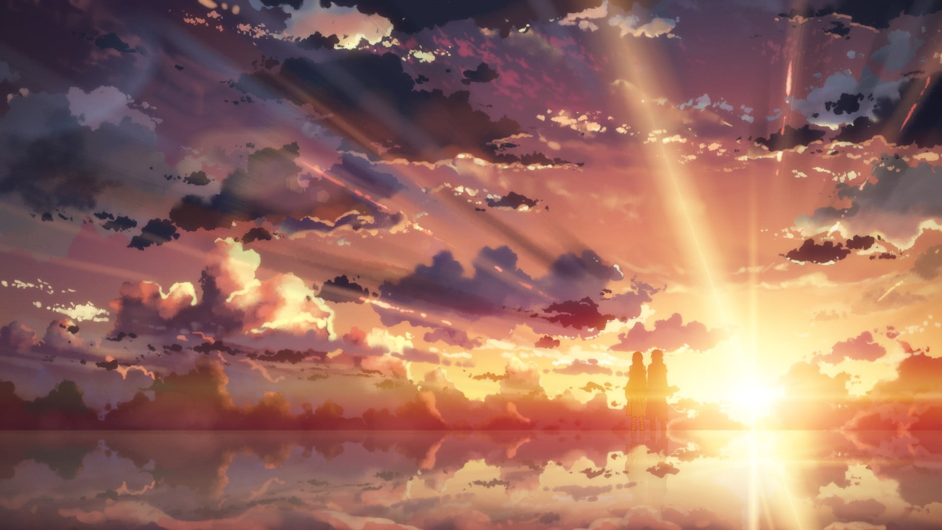 sun rise wallpaper anime Sword Art Online girls sunset 2k