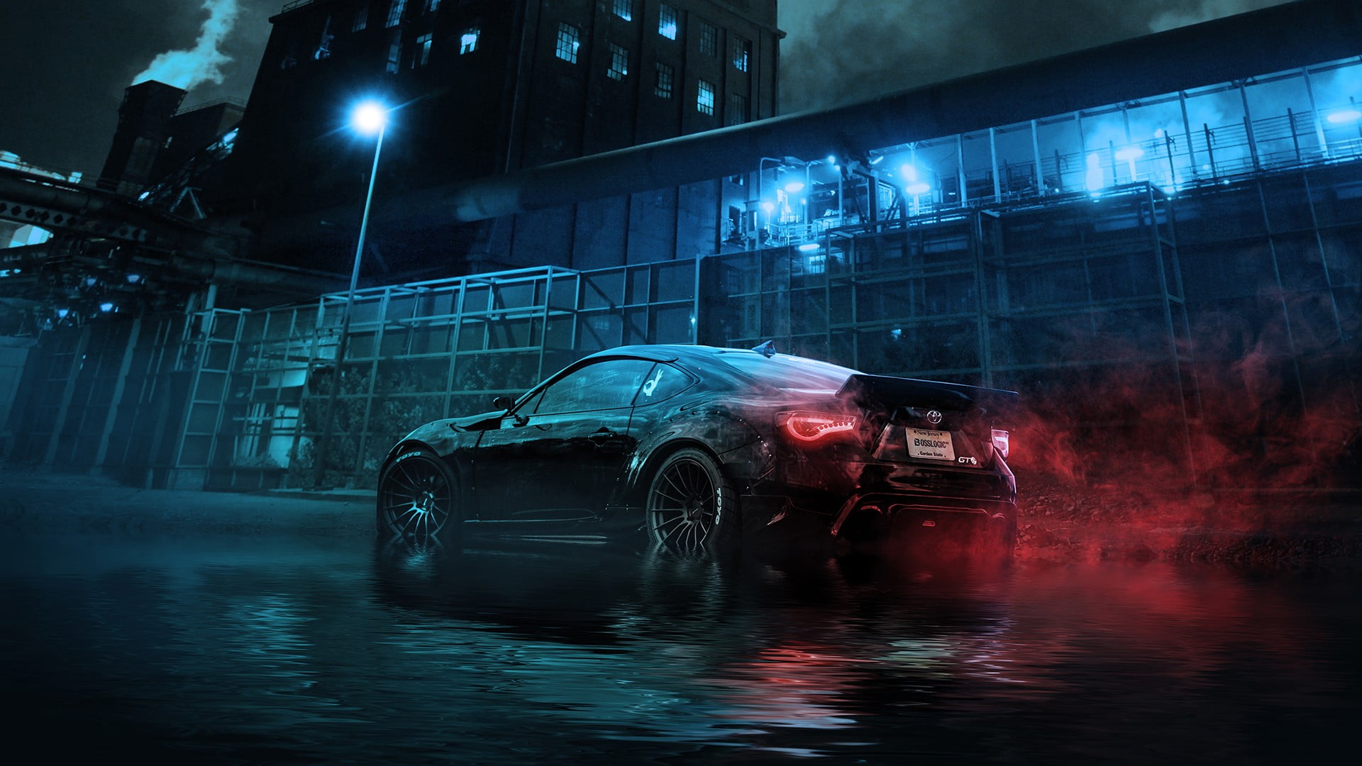 black coupe digital wallpaper car Toyota night motor vehicle 2k