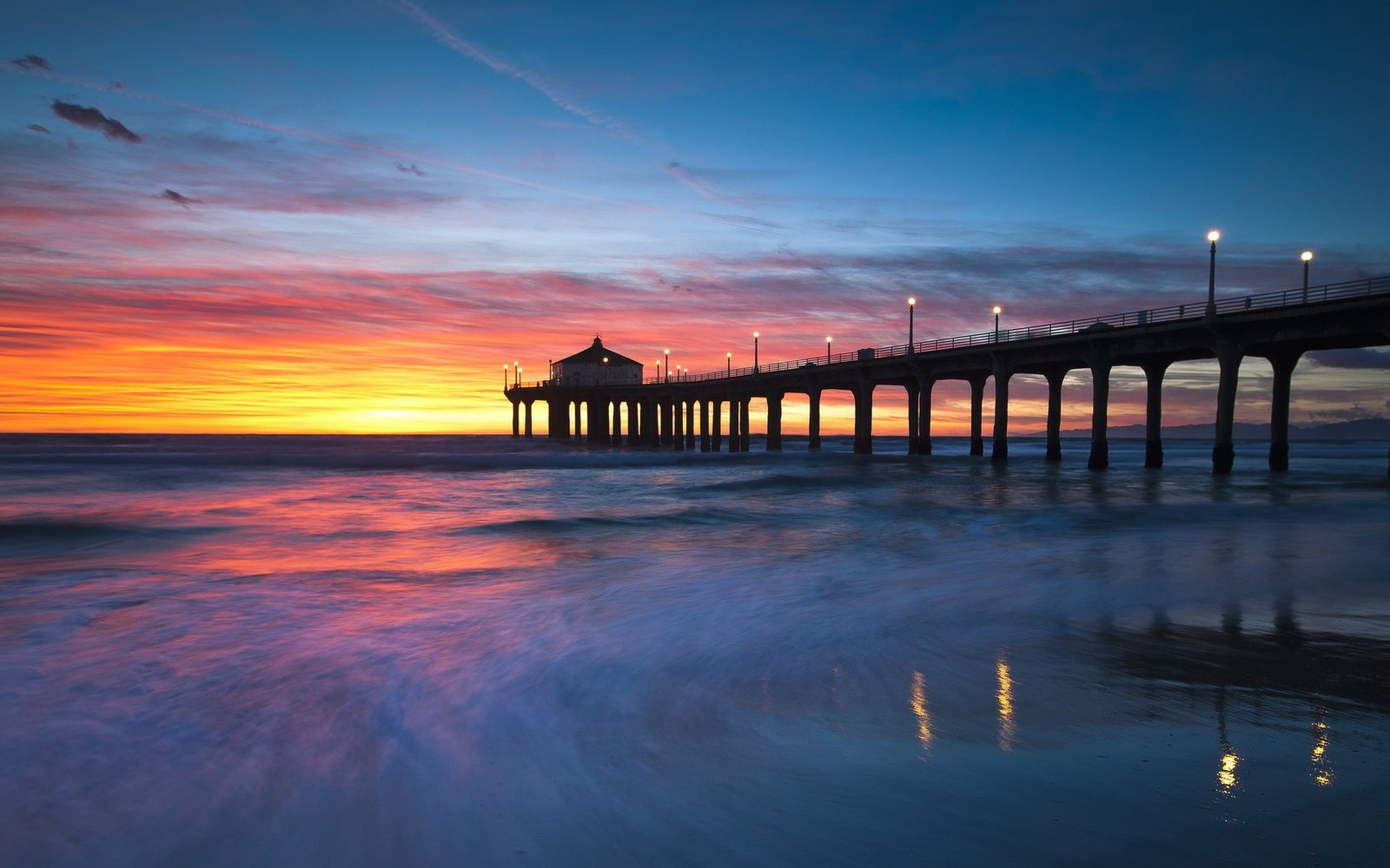 United States California Manhattan Beach sunset bridge 2k