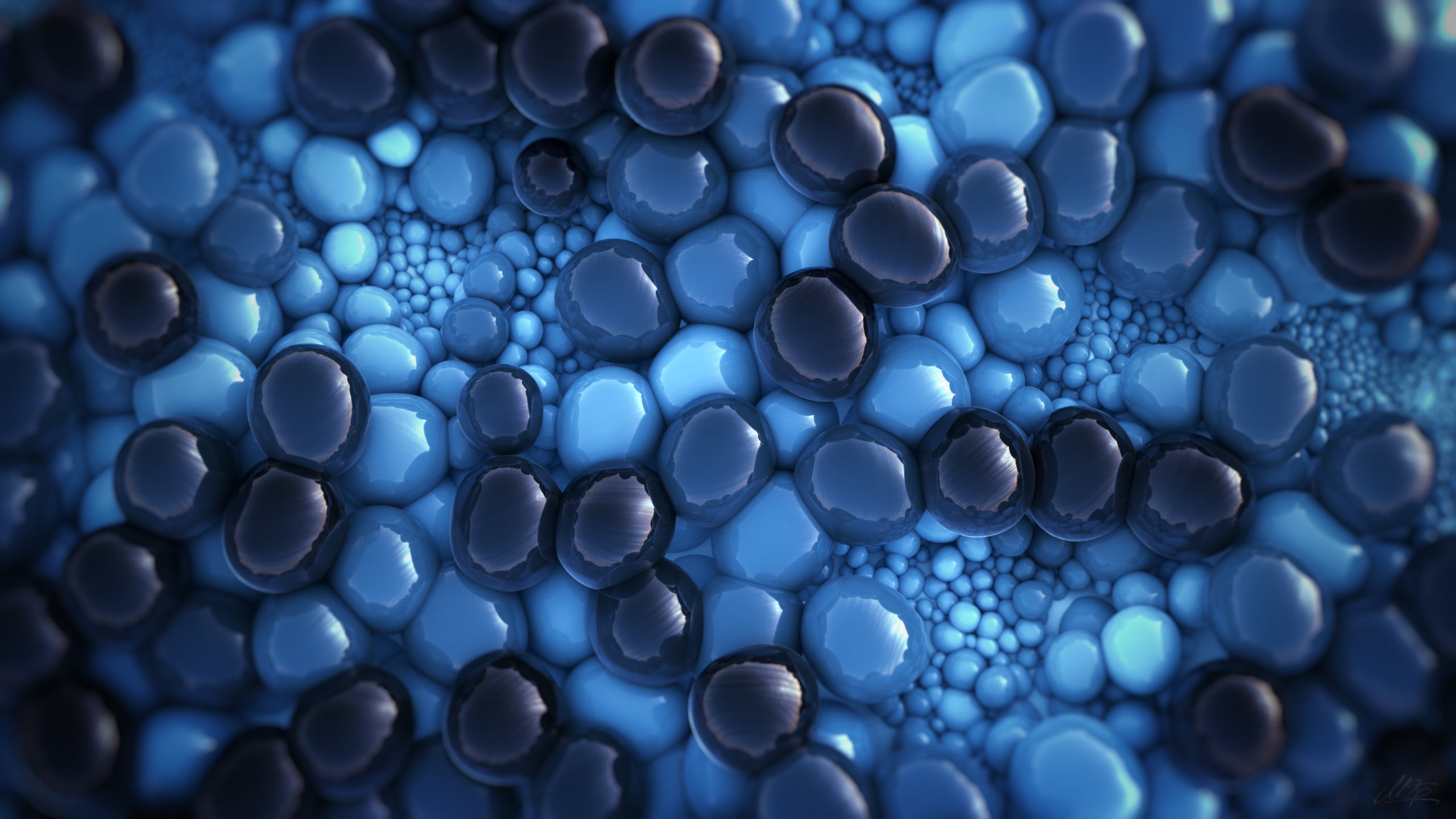 blue and black marbles digital wallpaper abstract Mario Tran Phuc 2k
