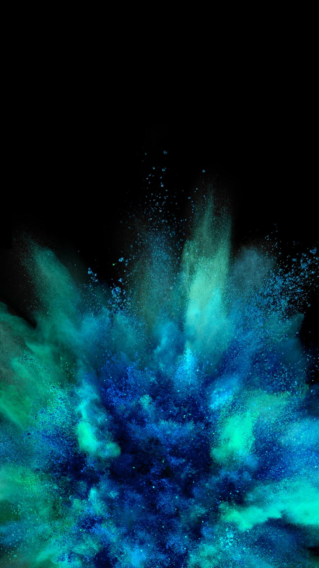 blue and green powder teal powders explosion colorful