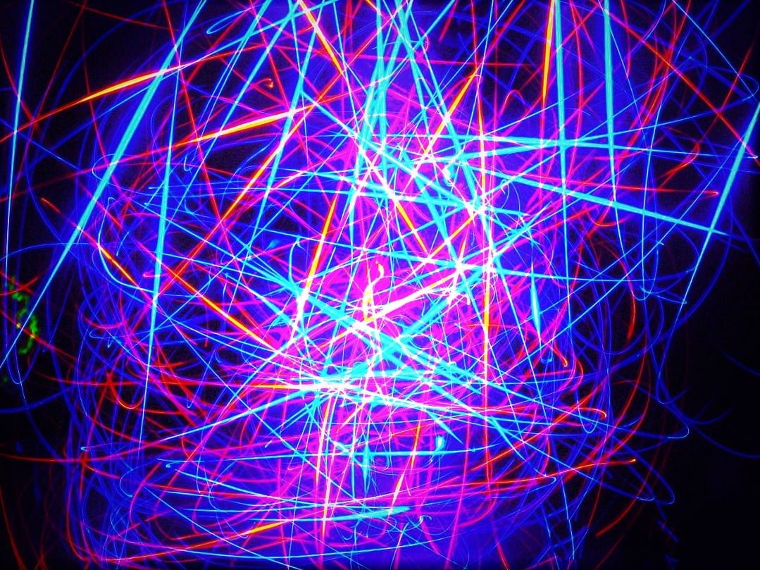 blue and red LED light abstract colorful neon pink cyan
