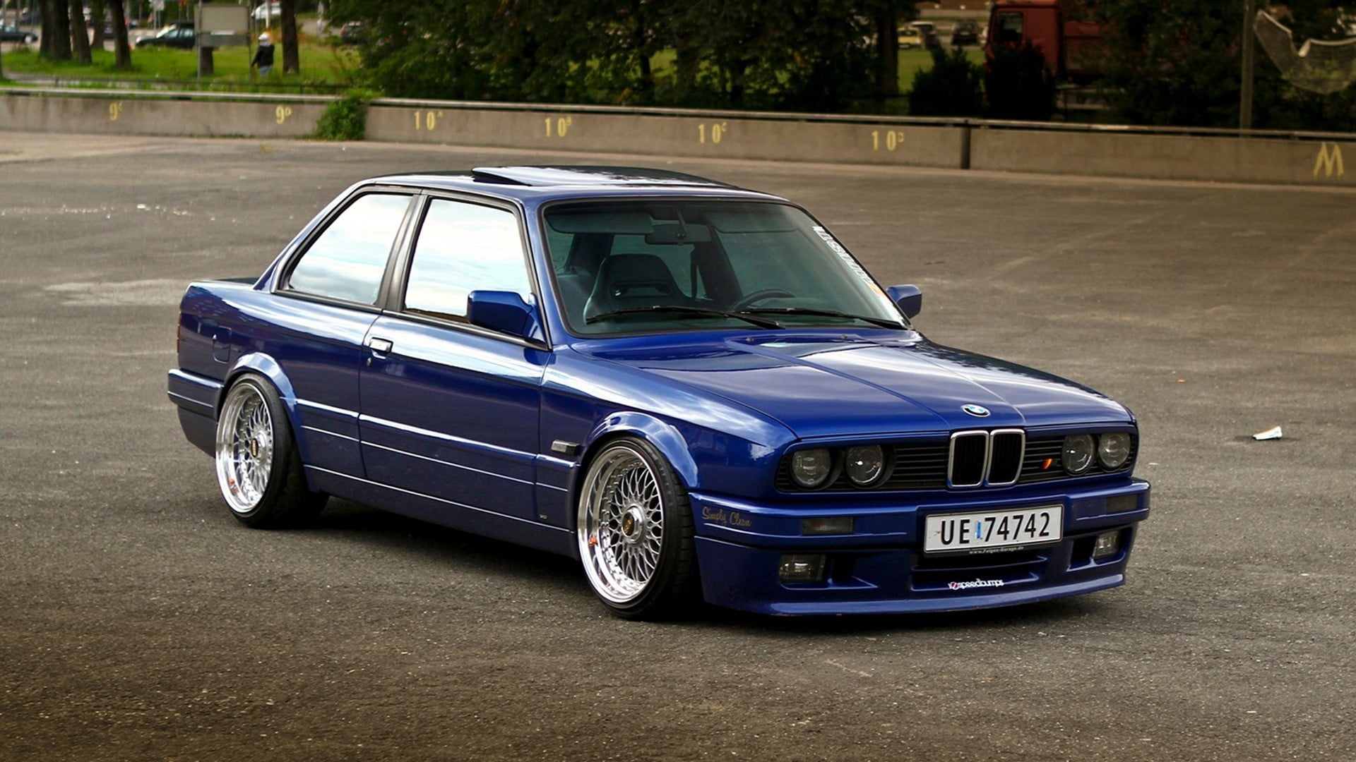 blue BMW coupe Stance BBS cars vehicle mode of transportation 2k