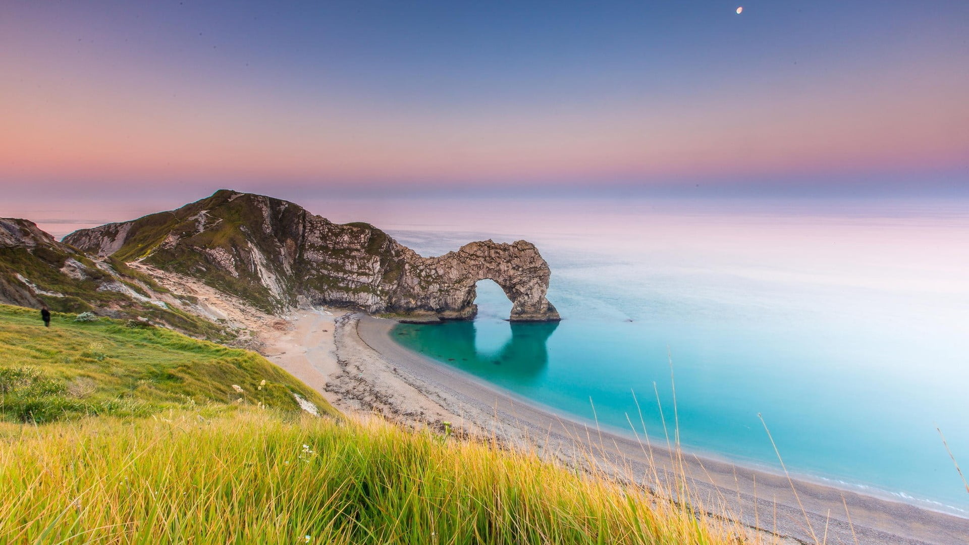 brown rock formation landscape Durdle Door england jurassic coast 2k