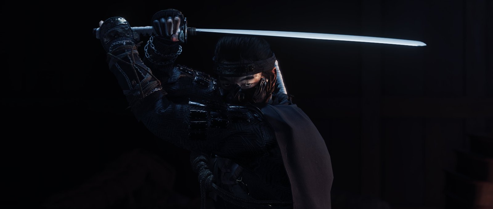 video games game art Ghost of Tsushima katana mask 2k 4k