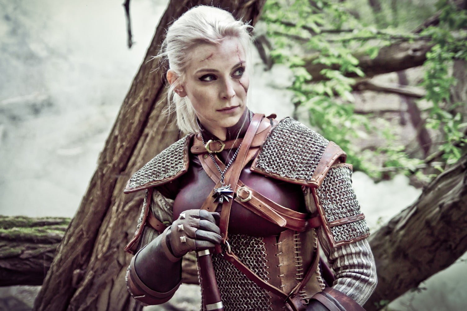 women's gray and brown armor The Witcher cosplay 3 Wild Hunt 2k