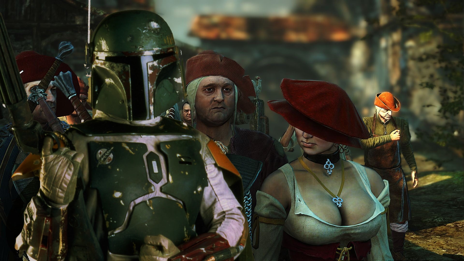 women's red hat The Witcher 3 Wild Hunt Boba Fett clothing 2k