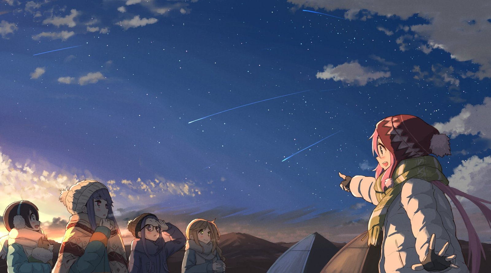 Yuru Camp Nadeshiko Kagamihara Rin Shima Chiaki Oogaki Aoi Inuyama 2k
