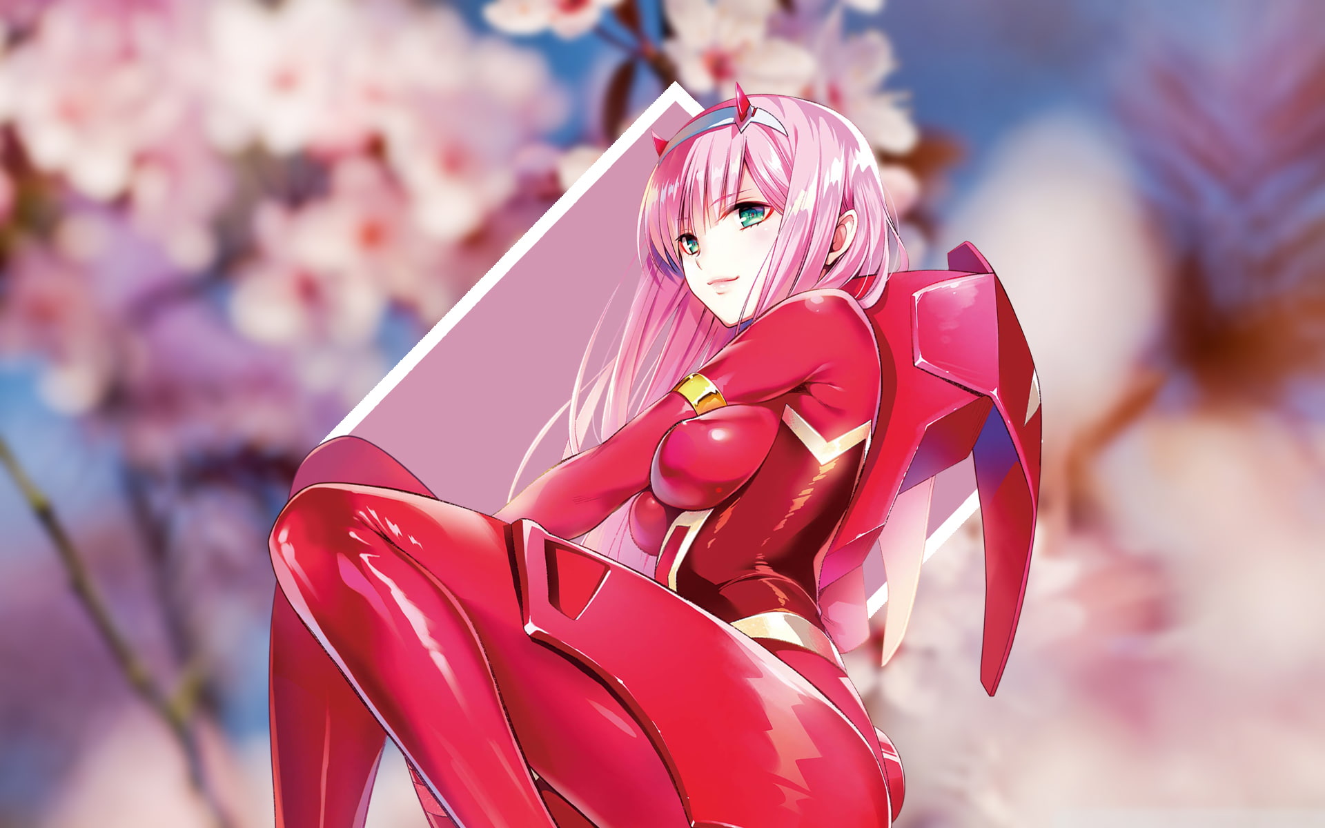 Zero Two Darling in the FranXX Code sakura tree cherry blossom 2k