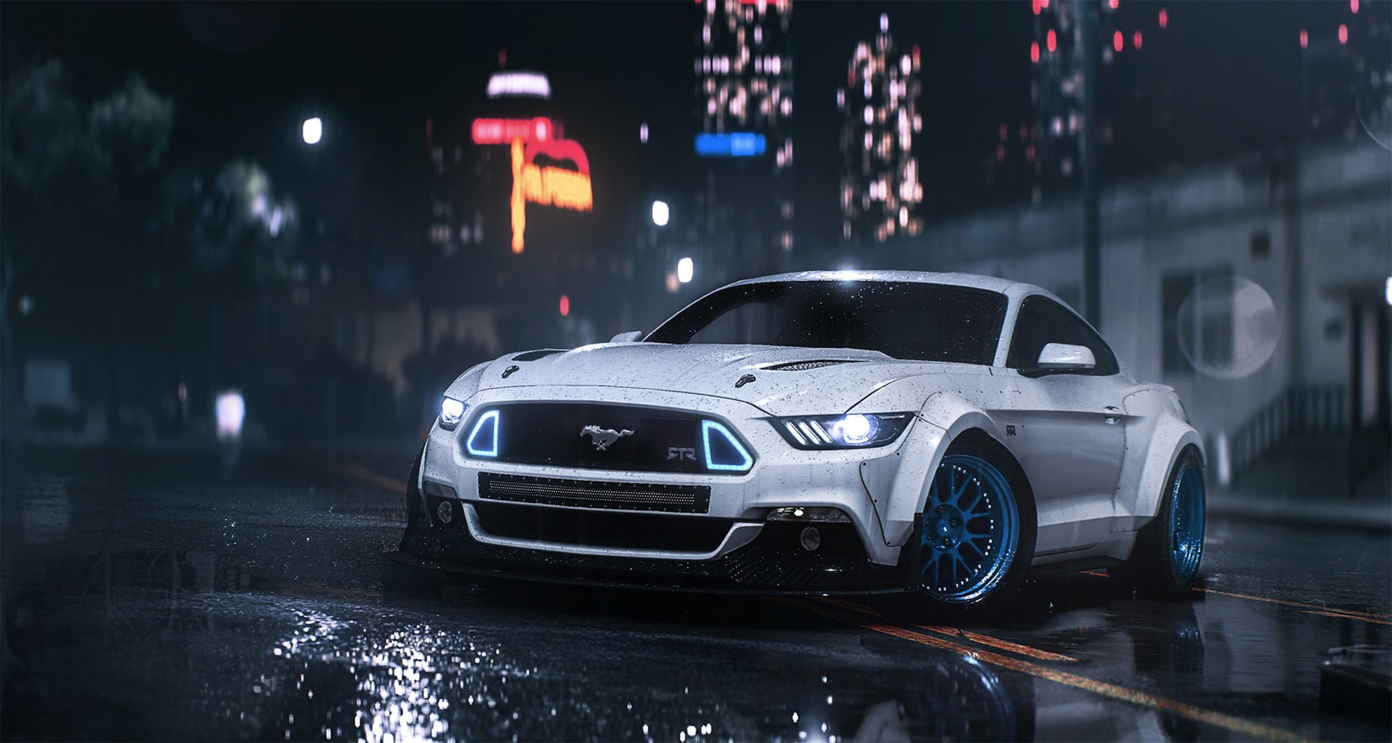 white Ford Mustang vehicle car Need for Speed mode of transportation 2k