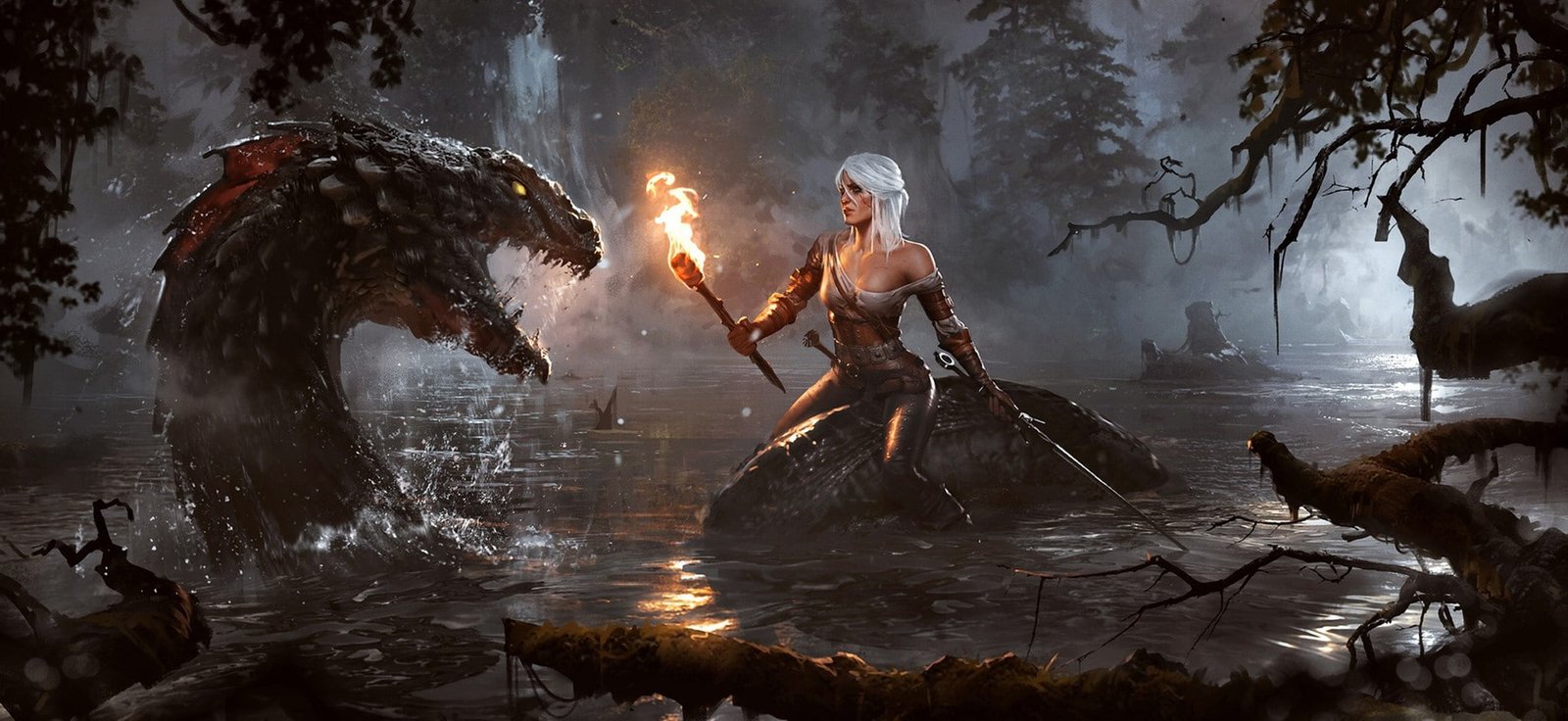 cirilla fiona elen riannon the witcher 3 wild hunt digital art ciri 2k