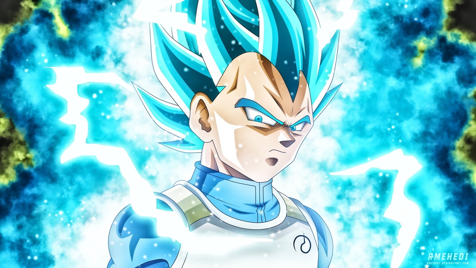 Dragon Ball Super Vegeta Saiyajin Blue cyan representation 2k