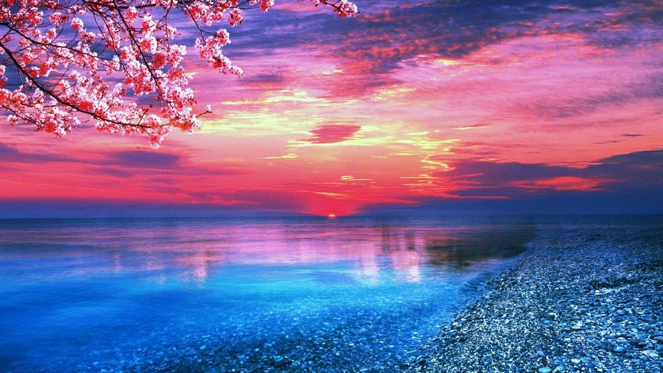 Earth Sunset Beach Ocean