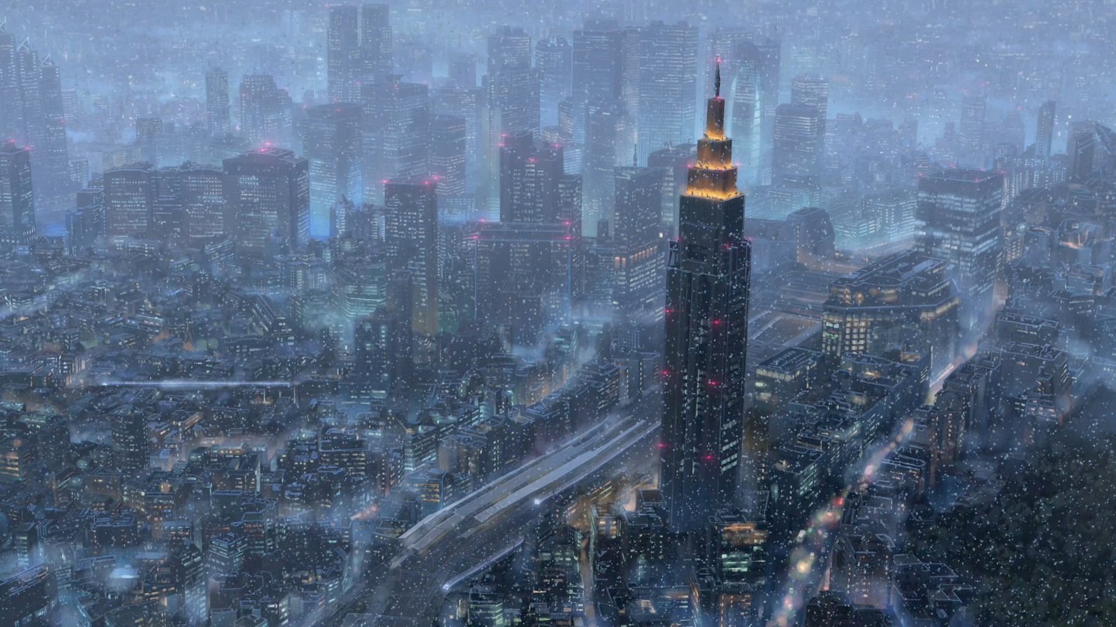 Empire State Building painting Kimi no Na Wa Your Name landscape 2k