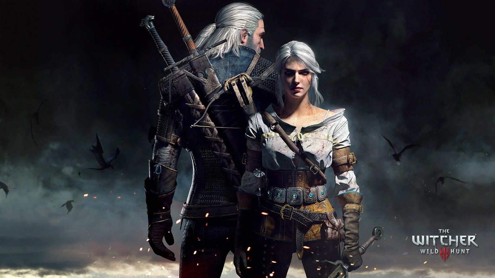 fantasy art Geralt of Rivia girl Ciri Cirilla Fiona Elen Riannon 2k