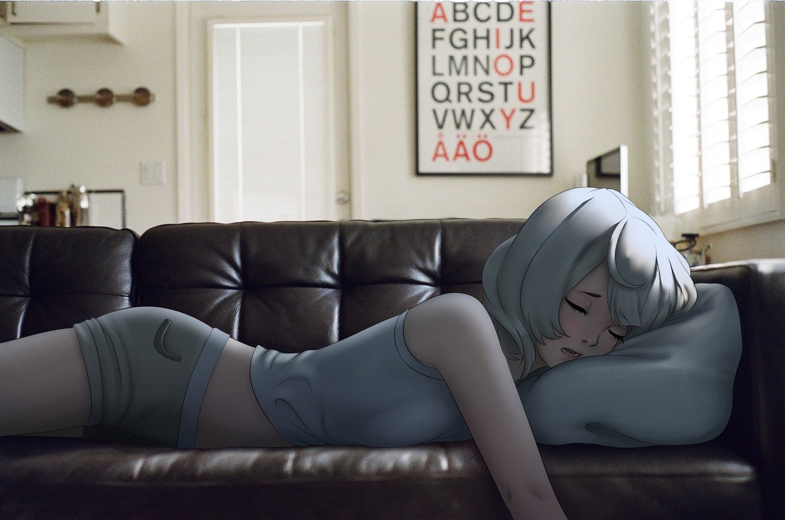 female anime character digital wallpaper girls sleeping 2k