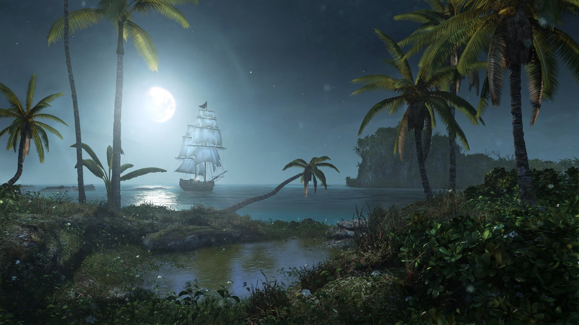 galleon ship on the body of water near island wallpaper Assassin's Creed 2k
