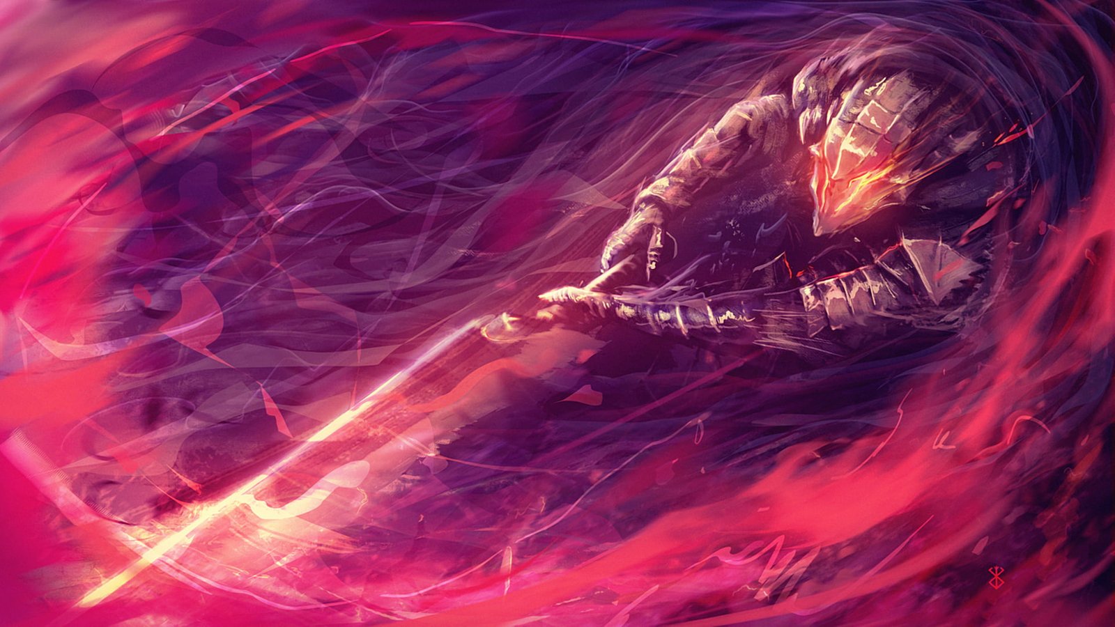 game application poster anime Berserk manga red women real people 2k
