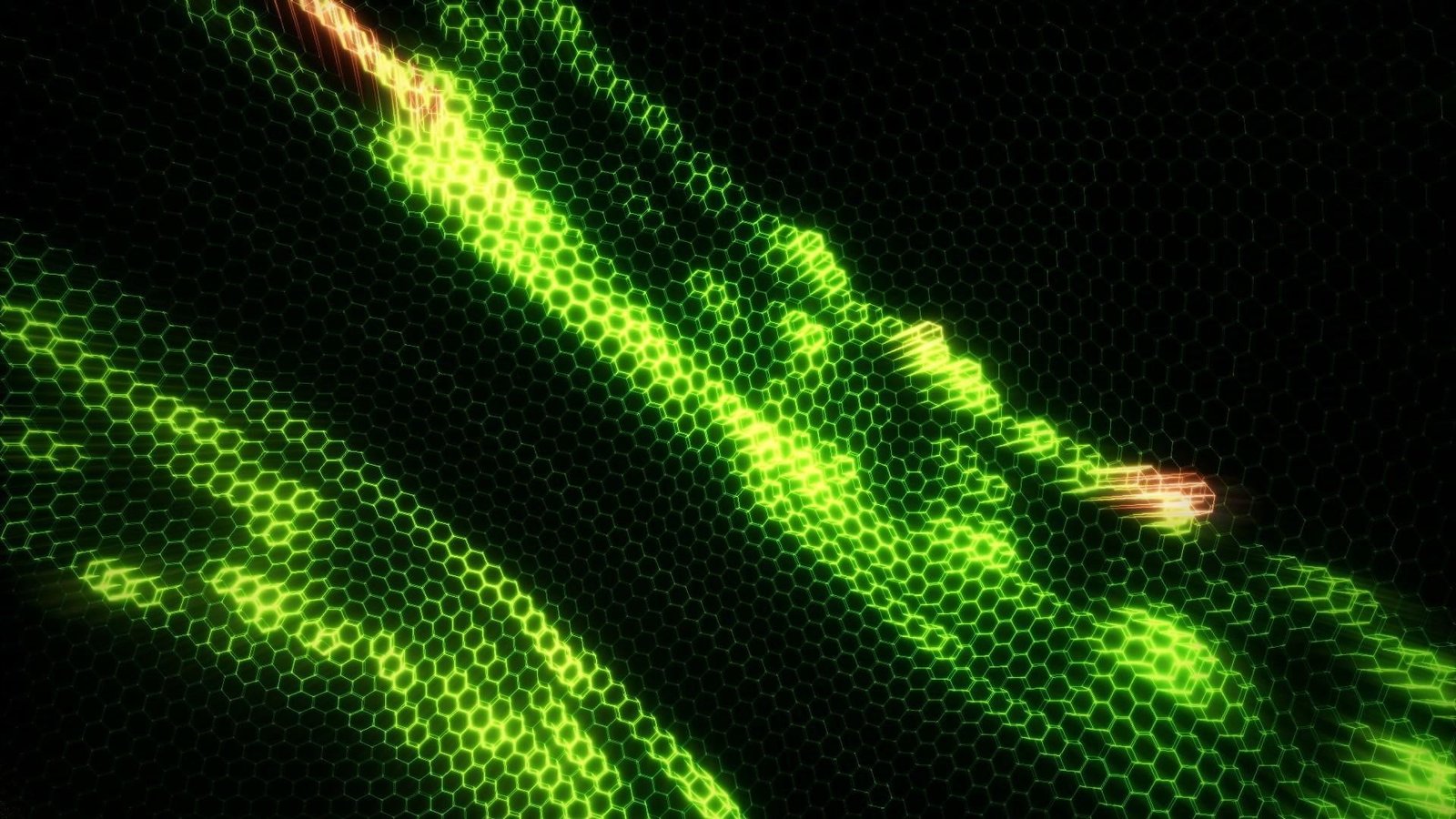 green light illustration untitled abstract hexagon digital art 2k