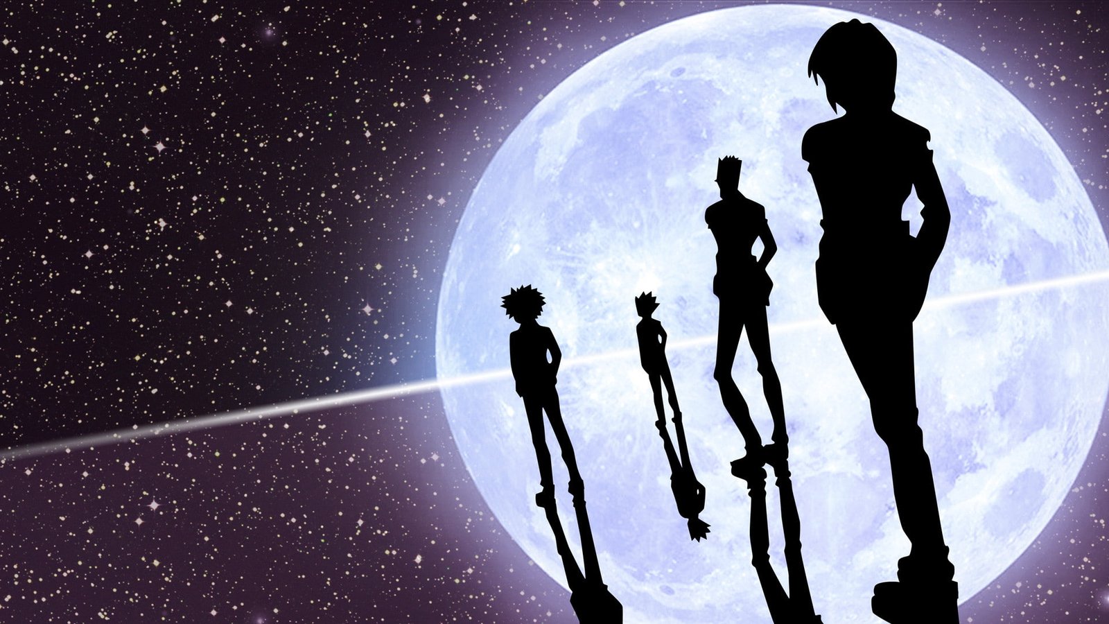 Hunter anime silhouette stars planet 2k