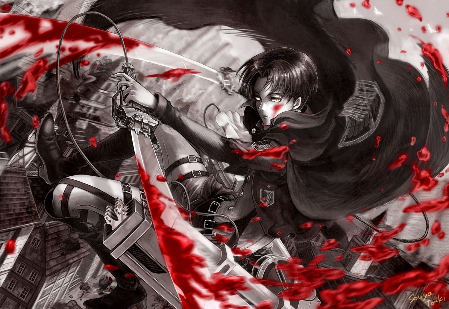 Levi from Attack on Titan anime boys Shingeki no Kyojin 2k