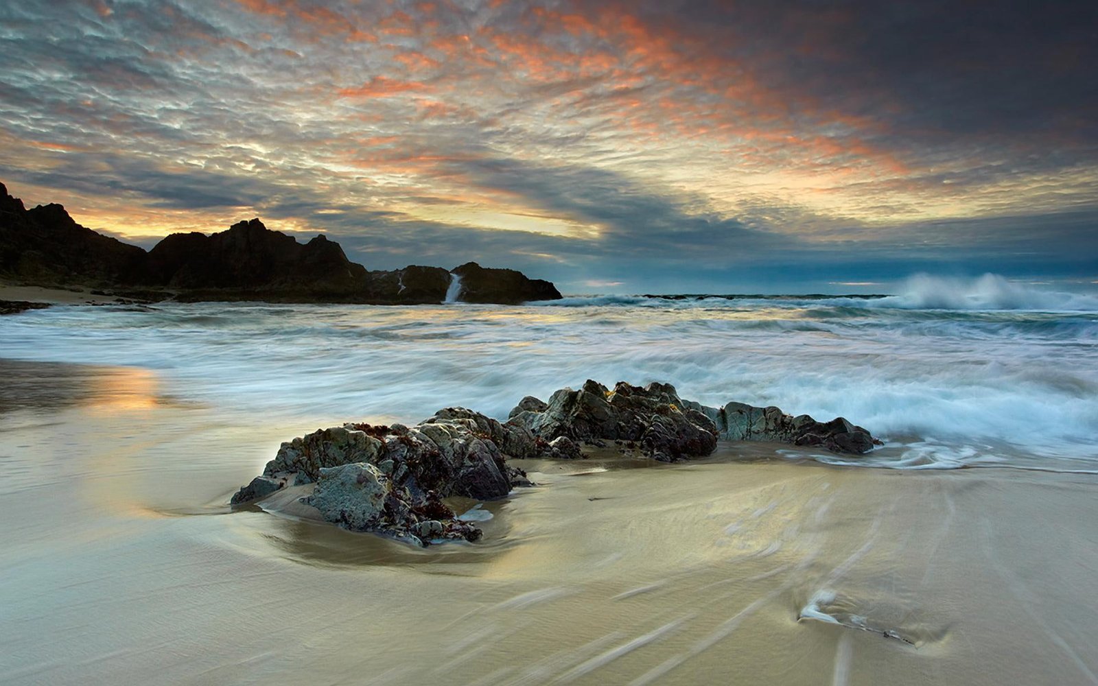 Majestic Beach Scenery lovely nature skies rocks coastline 2k