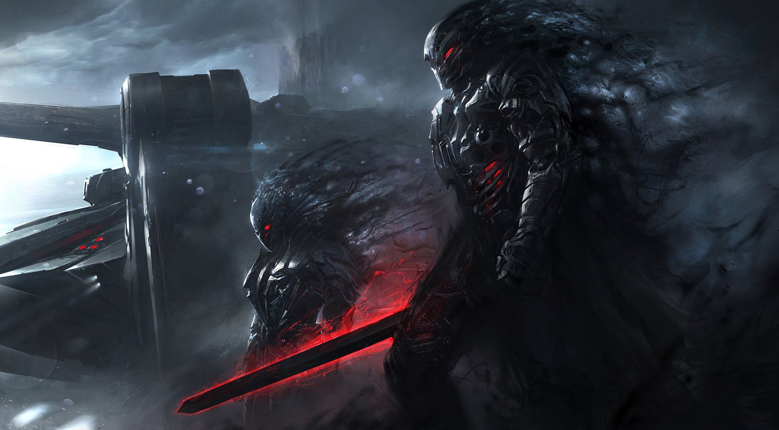 monster holding sword wallpaper digital art artwork science fiction 2k