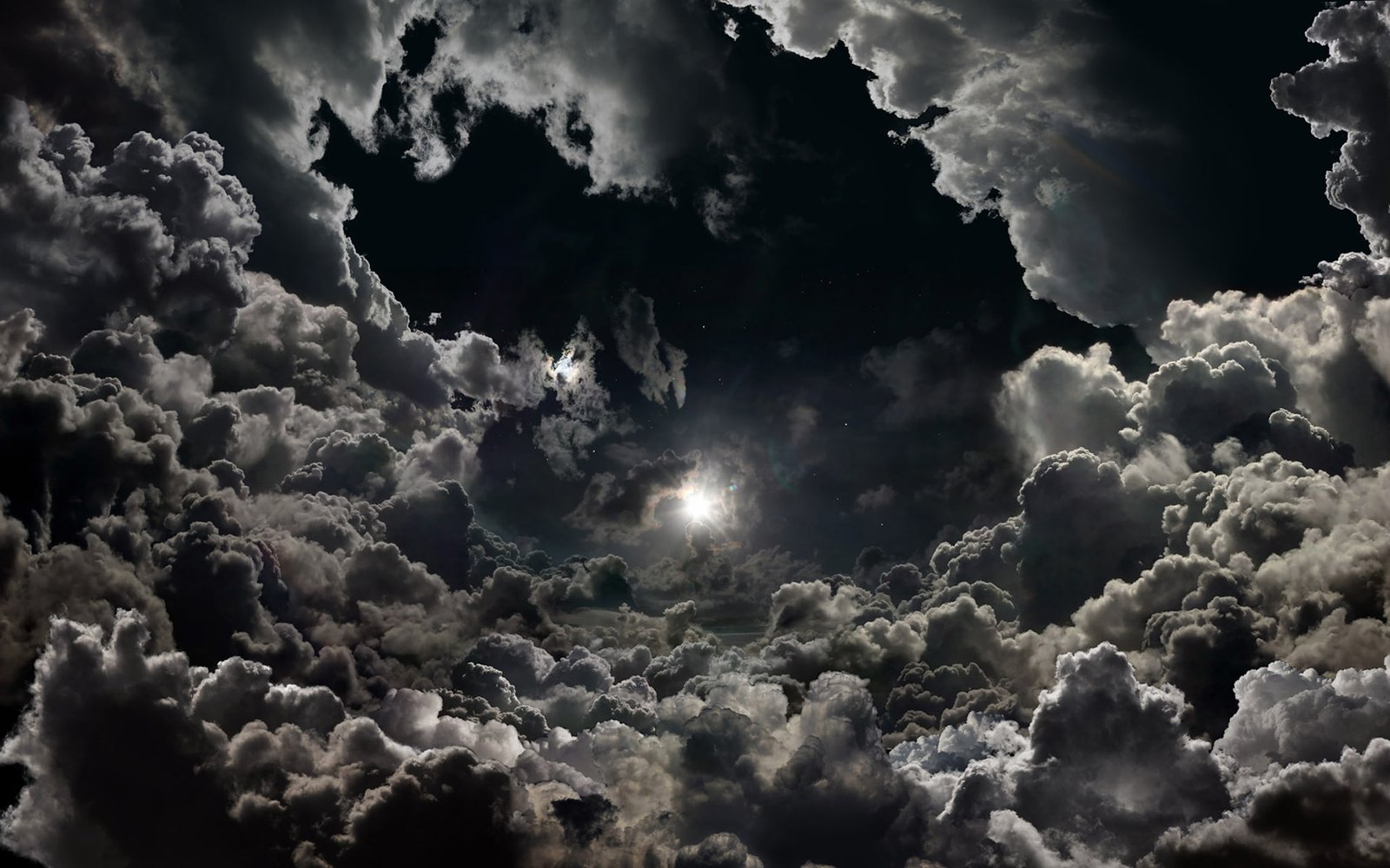 Moonlight Stars Night Clouds Sky HD nature 2k