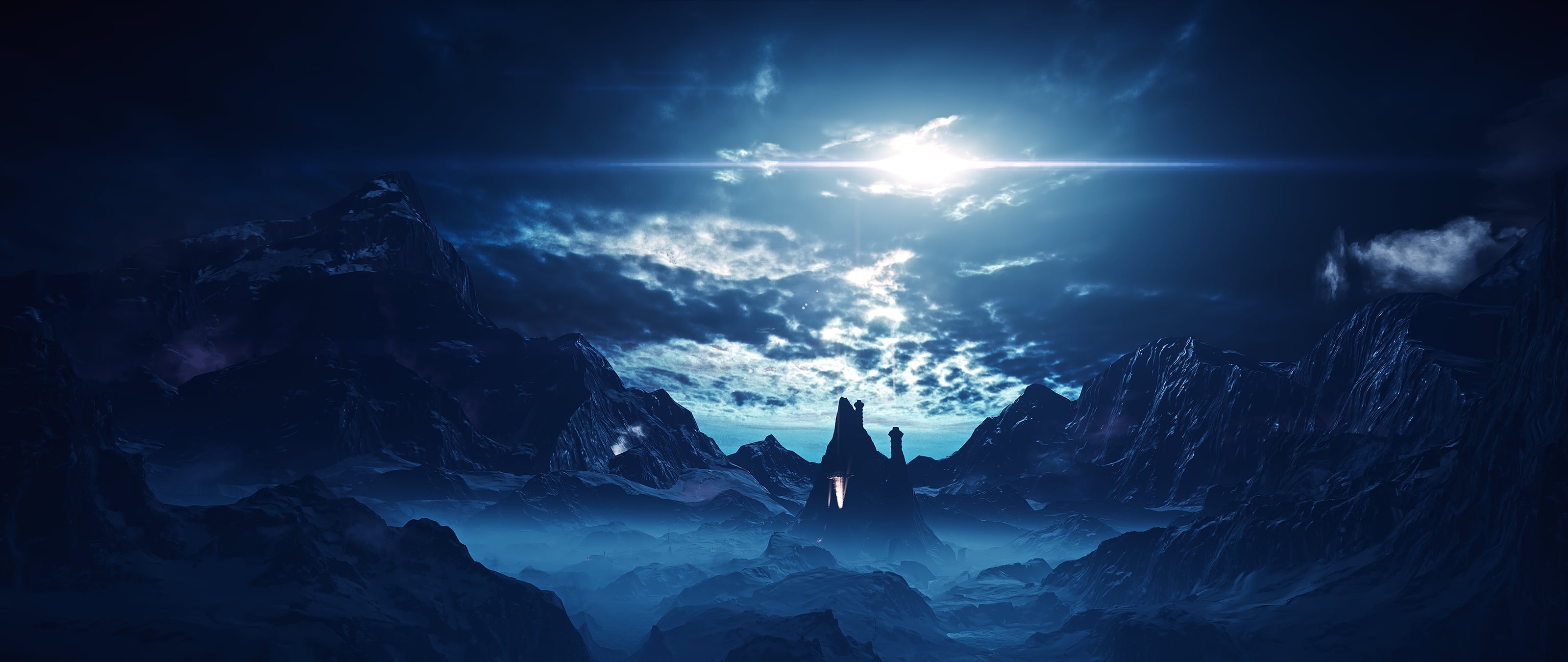 mountain scenery Stronghold Mass Effect Andromeda landscape 2k